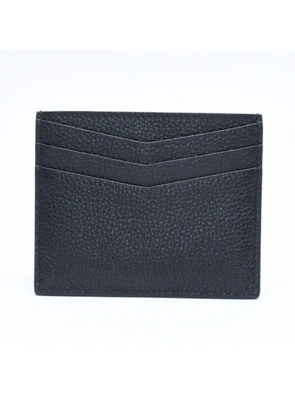 Miu Miu Metal Logo Card Case Black Calfskin Gold
